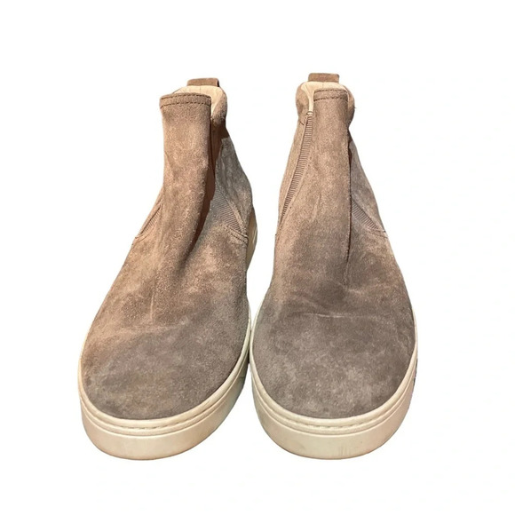 PRADA HIGH TOP GRAY SUEDE SKATE SNEAKER - Picture 3 of 6